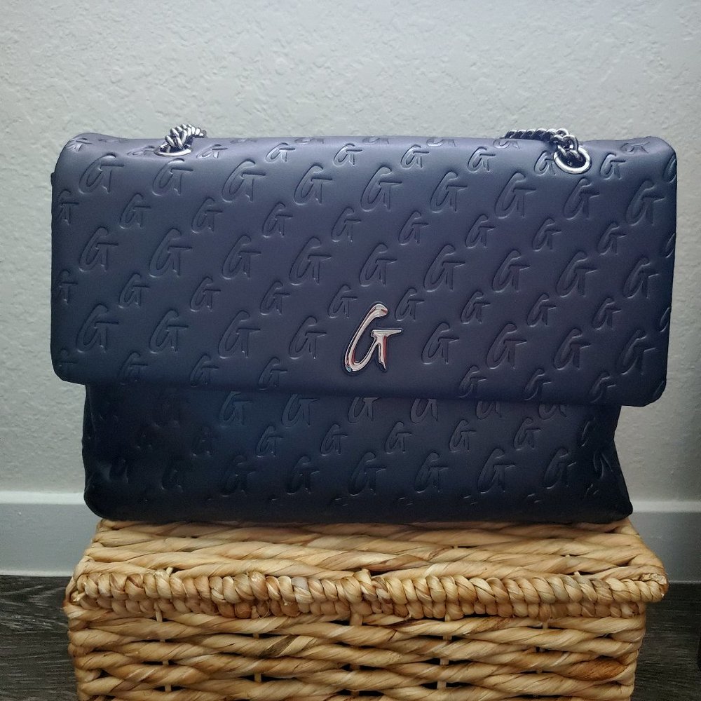 GLAM-AHOLIC MONOGRAM LARGE CLASSIC FLAP BAG MATTE BLACK